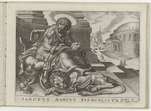Mark the Evangelist writing his Gospel