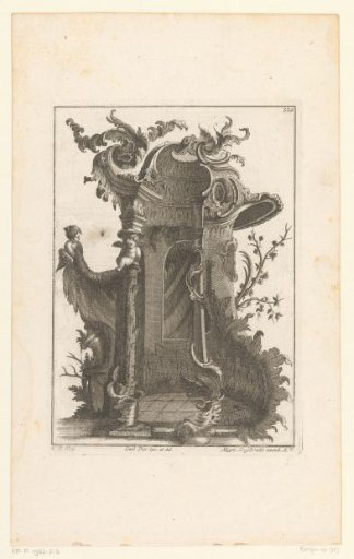 Building with putti and a spider