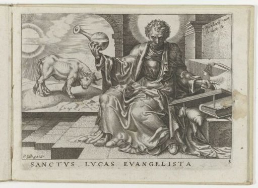 Luke the Evangelist writing his Gospel