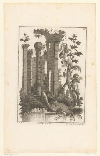 Building with a putto holding a triangle