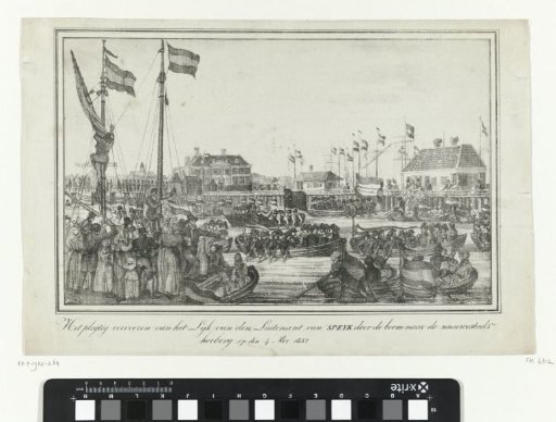 Funeral procession of Jan van Speyk at the Nieuwe Stadsherberg, 1832