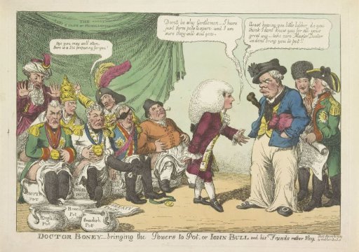 Doctor Napoleon puts the European rulers on the pot, 1808