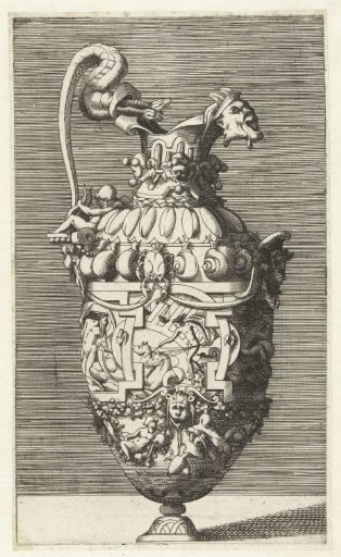 Vase with one handle ending in two snake heads