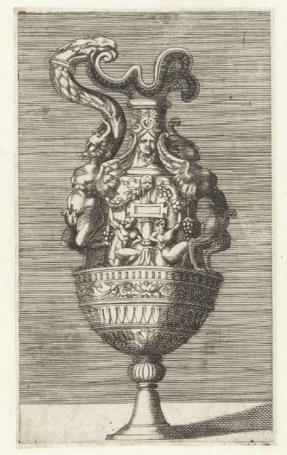 Vase with one handle ending in a bird's head