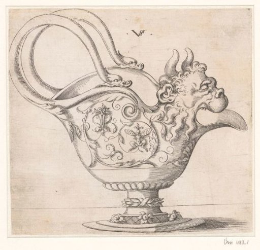 Design for a jug with a lion's head as a spout
