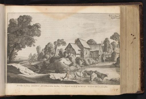 Shepherd with Cows by a Watermill