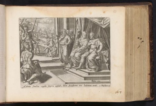 Bathsheba presents Adonijah's request to Solomon