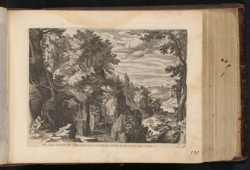 Mountain landscape with a hermit