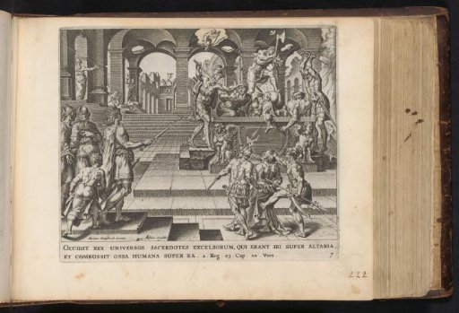 King Josiah orders the priests of the temples in Samaria to be killed