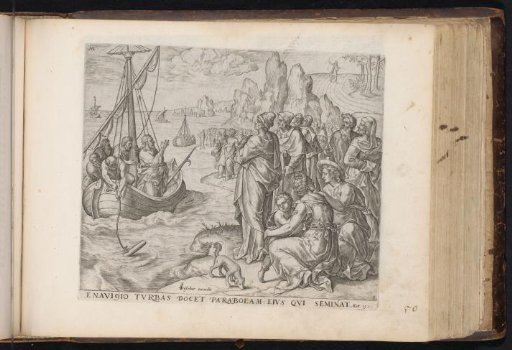 Christ telling parables from a ship