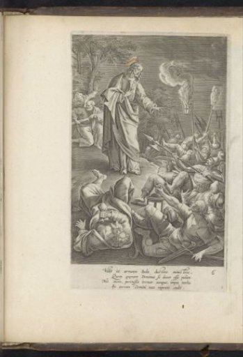 Soldiers surrounding Christ fall to the ground