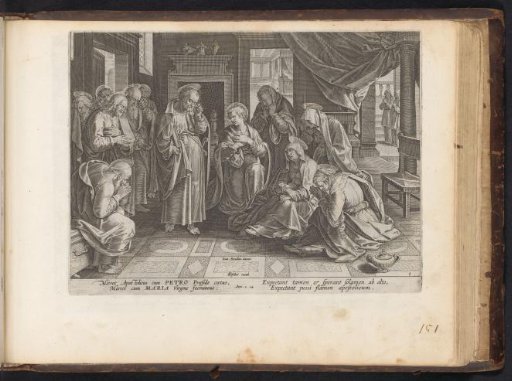 Mary and the apostles mourning over Christ
