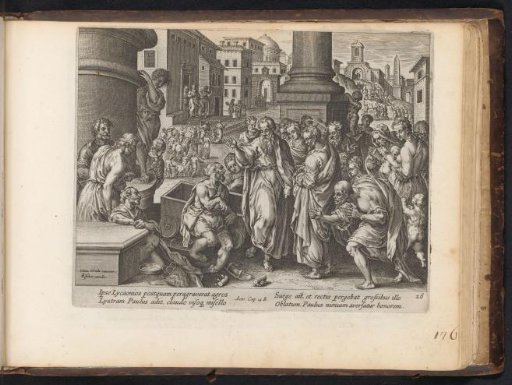 Paul healing a lame man at Lystra