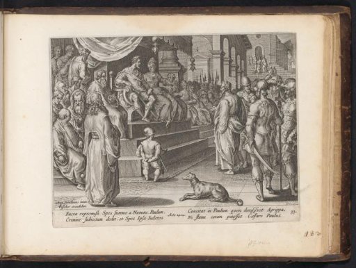 Paul appearing before King Agrippa and his wife