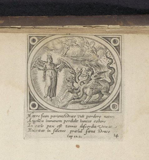 Woman giving birth and the seven-headed dragon