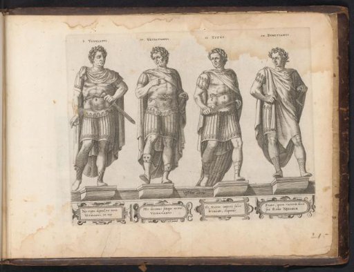 Roman Emperors Vitellius, Vespasian, Titus, and Domitian