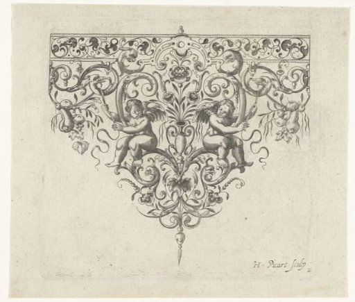 Border ornament with two putti