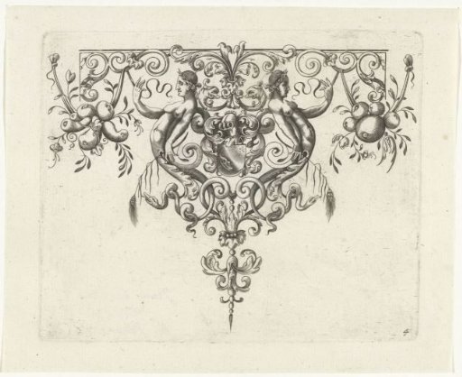 Border ornament with a coat of arms