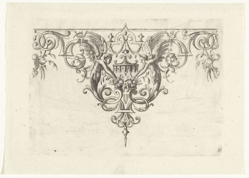 Border ornament with two winged herms
