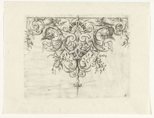 Border ornament with two dolphins