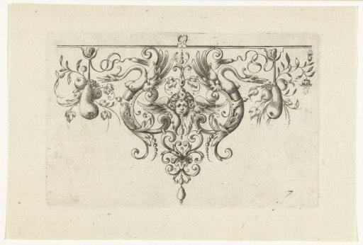 Border ornament with a cherub