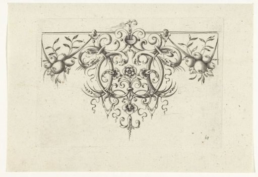 Border ornament with heads of eagles and snakes