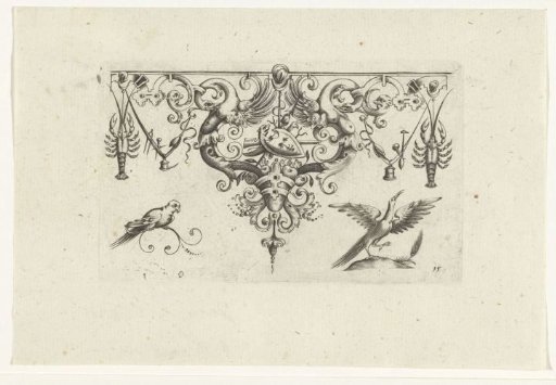 Border ornament with a trophy of arms