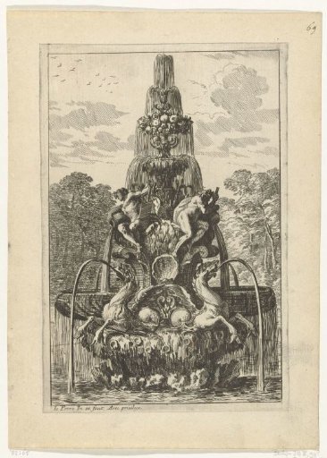 Fountain with seahorses
