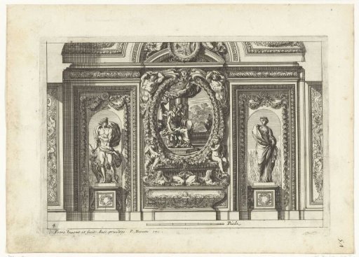 Wall decoration with two statues