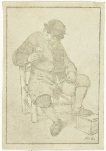 Seated peasant with a jug