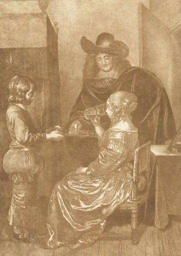 Gentleman and lady with a page