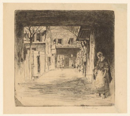 Woman standing by a courtyard in Alkmaar