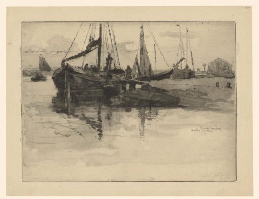 View of boats moored at Monnickendam