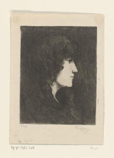 Head of a girl, in profile