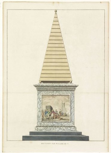 Flight of William V, decoration in the Plantage, 1795