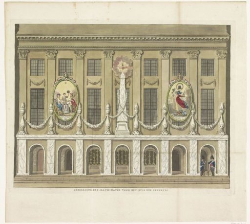 Upcoming Unity and Indivisibility of the Batavian Republic and the Alliance, decoration on the Stadhuis on the Dam, 1795