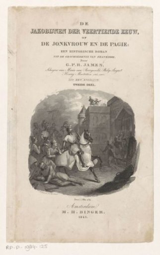 Knight on horseback before a castle