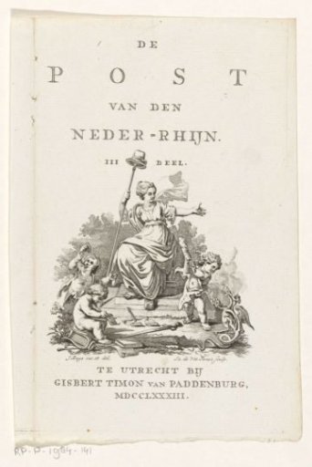 Allegorical representation with Liberty and a three-headed snake