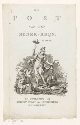 Allegorical representation with Liberty and a leopard