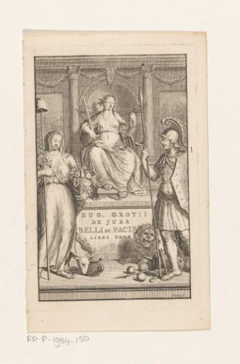 Justitia seated on her throne