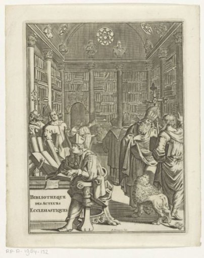 Clerics in a library