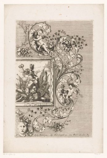 Tablet with a woman with wreaths