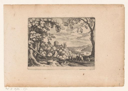 Landscape with ruins on a river
