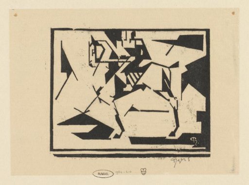 Horse with Rider in Cubist Style