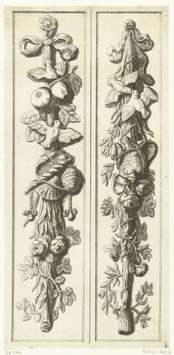 Two Pilaster Festoons with Shells and Pearl Strings