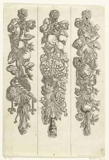 Three Trophies with Shells and Fruit