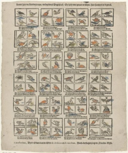 Come Now, Pure Children / And Read These Birds All / You Have With Great and Small / Here a Hundred in Number