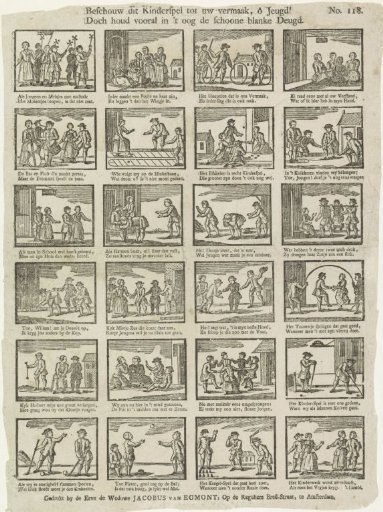 Behold this children's game for your amusement, oh youth! / But keep especially in mind the beautiful white virtue