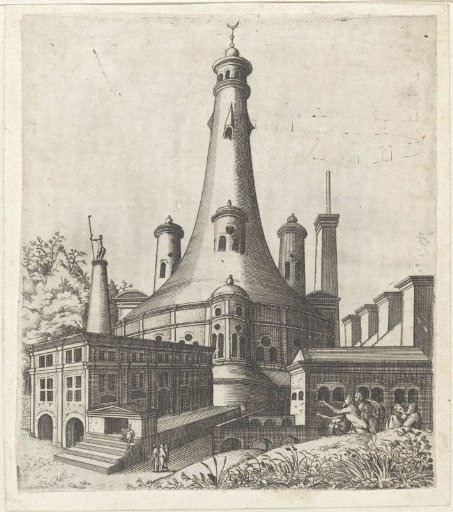 Building with a half-moon on the roof