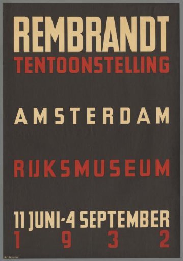 Rembrandt Exhibition Amsterdam Rijksmuseum June 11 - September 4, 1932